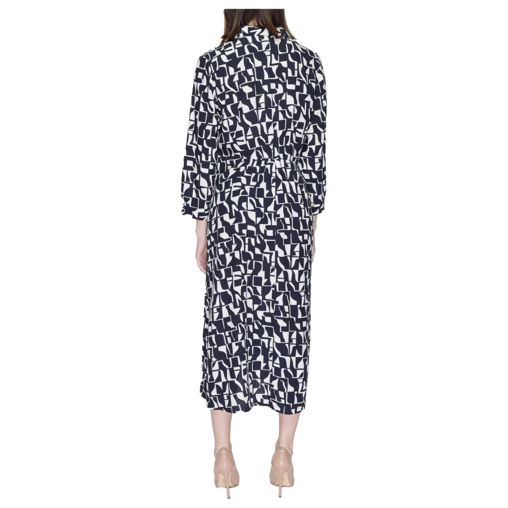Street One Blauwe Geometrische Knoopjurk Blue Dames