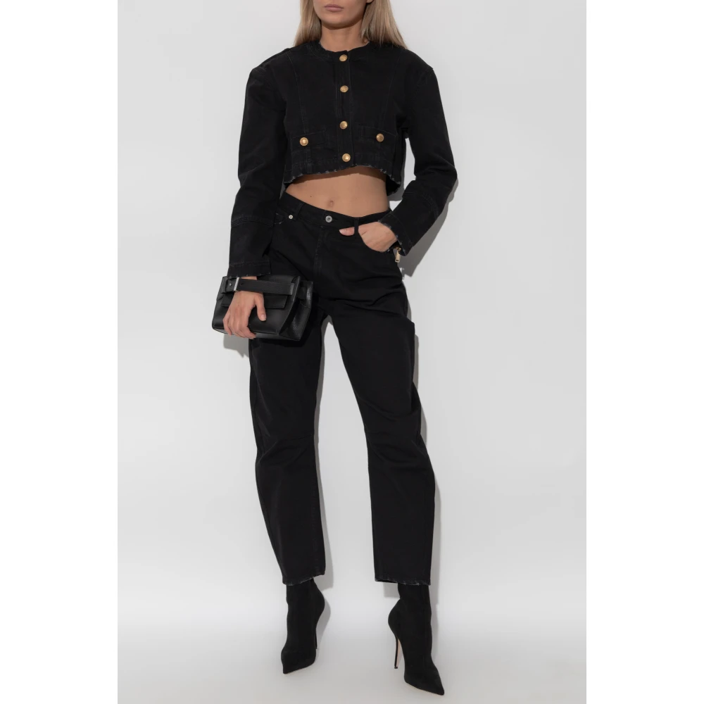 Halfboy Jeans met toelopende pijpen Black Dames