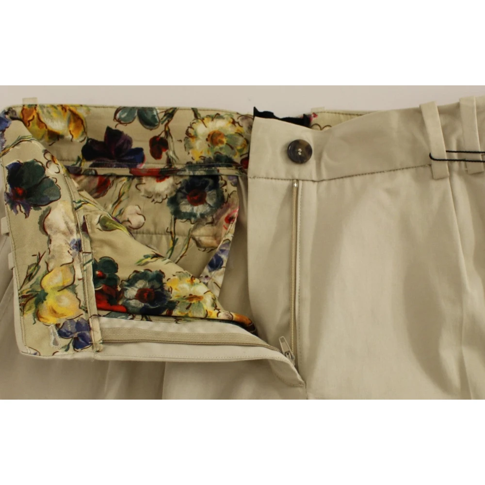 Dolce & Gabbana Elegante Beige Regular Fit Broek Beige Dames