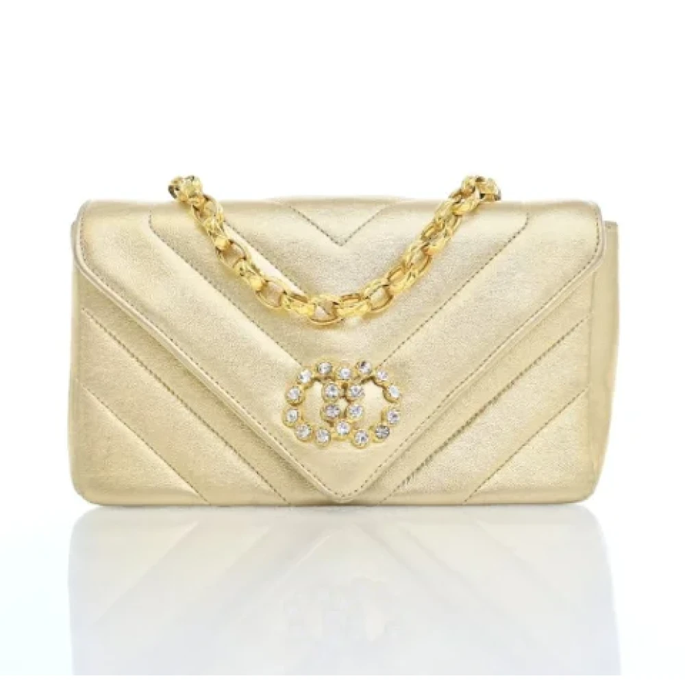 Chanel Vintage Pre-owned Leather handbags Yellow Dames