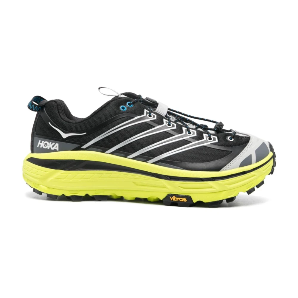 Hoka One One Svarta Mesh Sneakers med Reflekterande Detaljer Multicolor, Herr