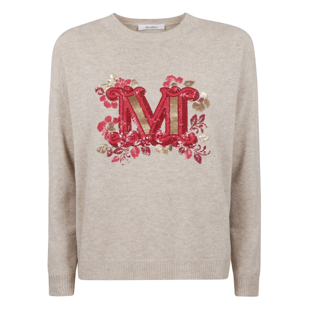 Max Mara Monogram Gebreide trui Gray Dames