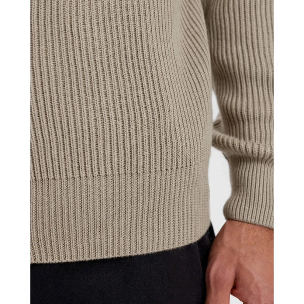 Resteröds Gebreide knoopsluiting vest Beige Heren