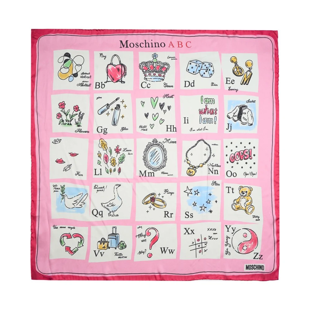 Moschino Roze Zijden Sjaal Accessoires Multicolor Dames