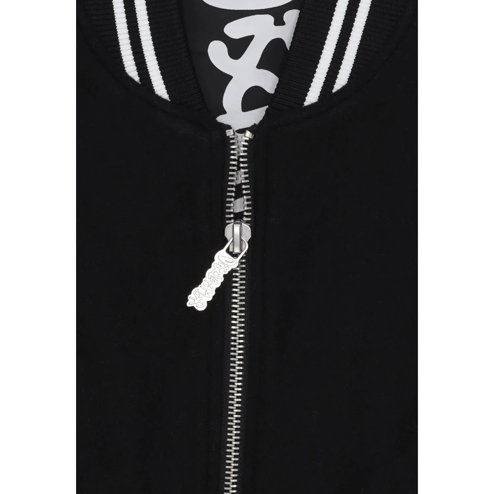 Disclaimer Gewatteerde Zwarte Bomberjack met Geribbelde Afwerking Black Heren