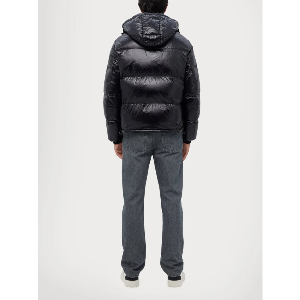 Emporio Armani Zwarte Puffer Hooded Jas Black Heren