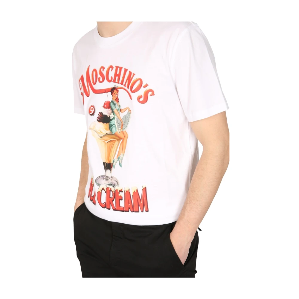 Moschino IJsprint T-shirt White Heren