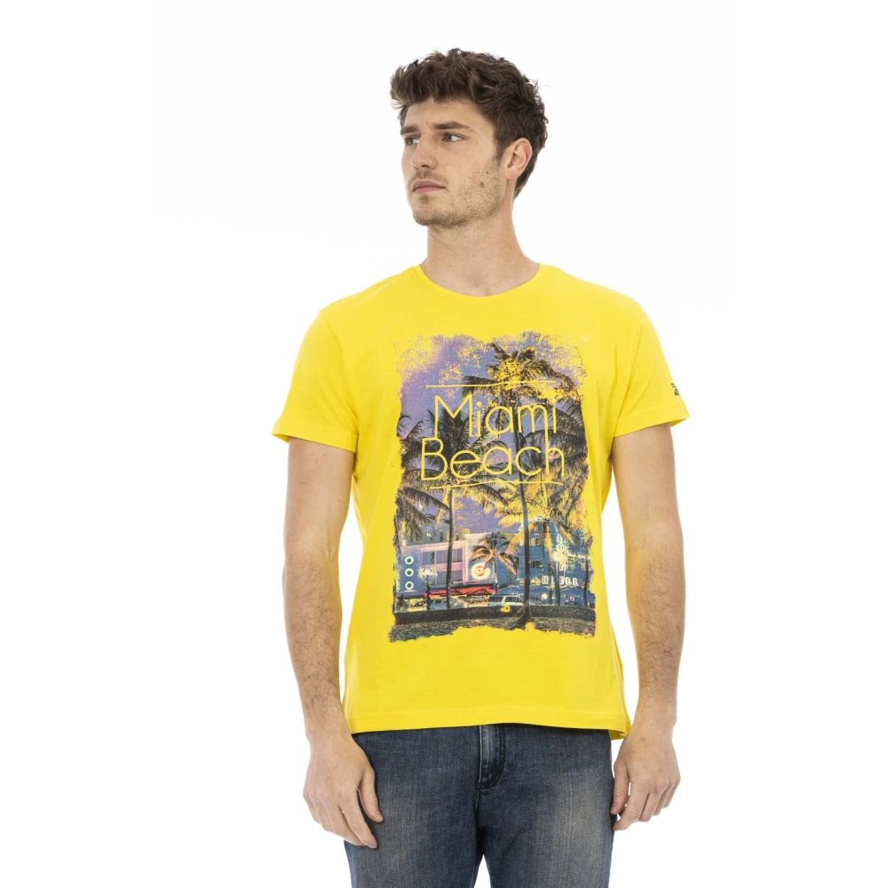 Trussardi Men's Yellow Casual Round Neck Short Sleeve T-Shirt