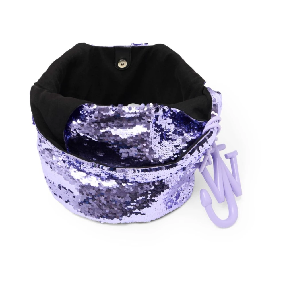 JW Anderson Paarse Pailletontwerp Handtas met Logohanger Purple Dames