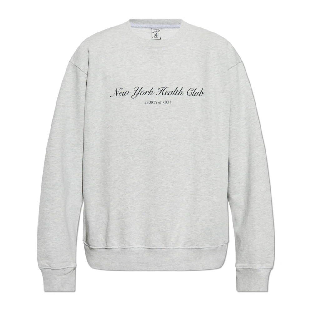 Sporty & Rich Sweatshirt uit de NY Health Club collectie Gray Unisex