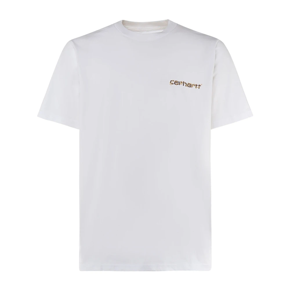 Carhartt WIP Witte Katoenen T-shirt met Logo White Heren