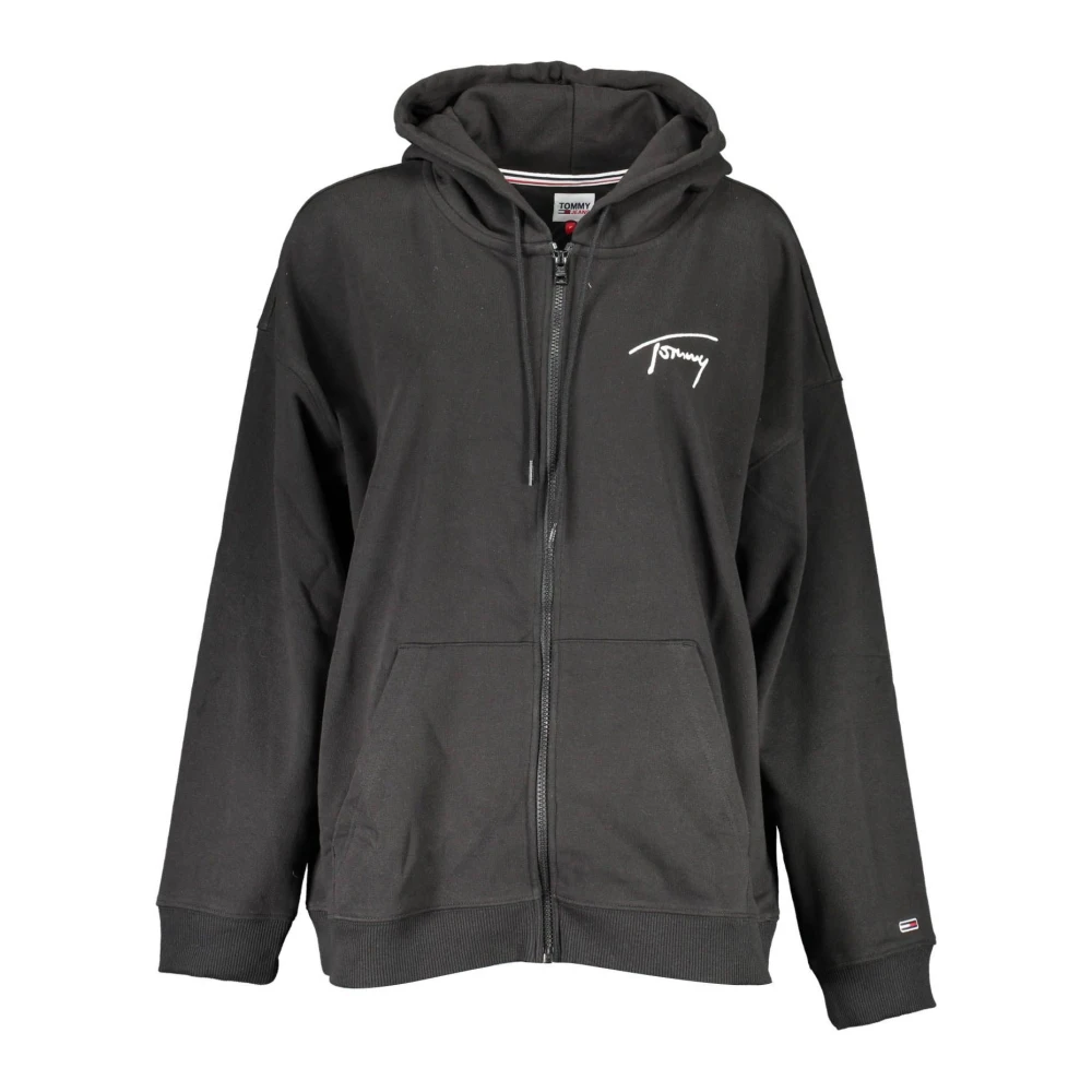 Tommy Hilfiger, Zip-throughs, female, Black, XS, Fiber Blend Hooded Sweatshirt