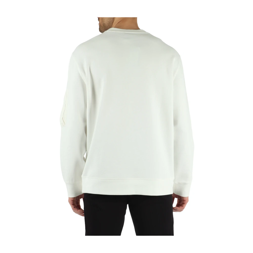 Armani Exchange Katoenmix Crewneck Sweatshirt White Heren
