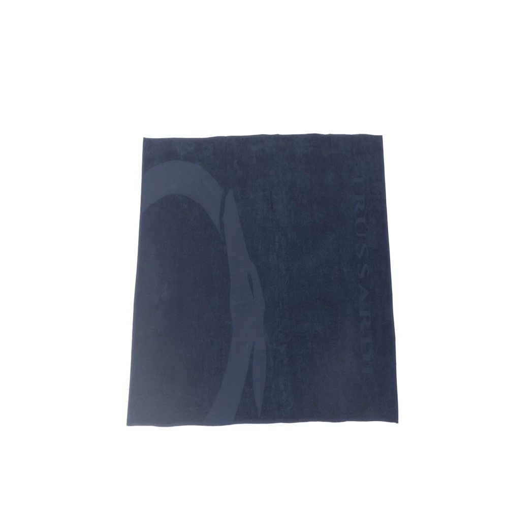 Trussardi Monochrome Logo Strandlaken Accessoires Blue Heren