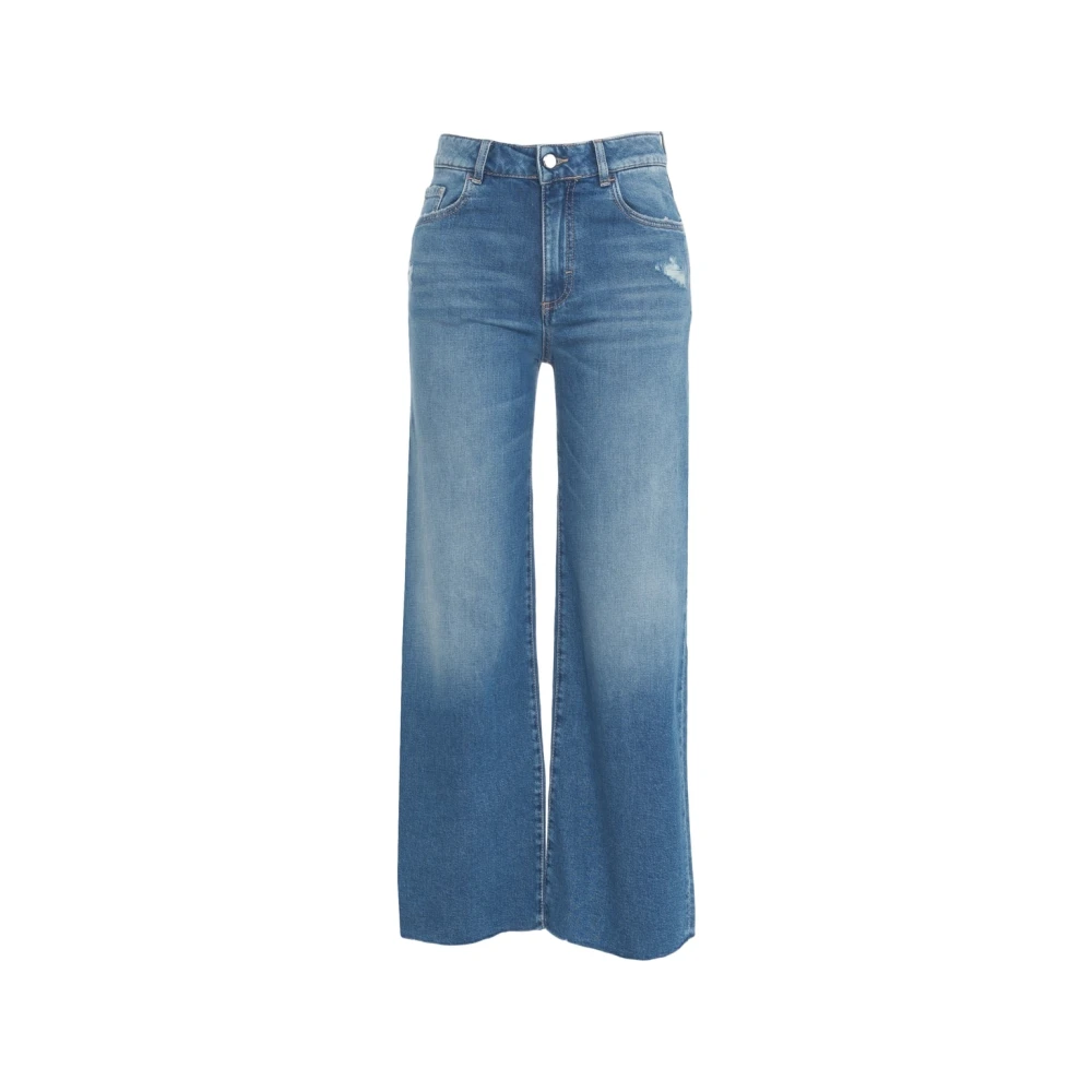 Icon Denim Blauwe Wide Leg Jeans Upgrade Garderobe Blue Dames