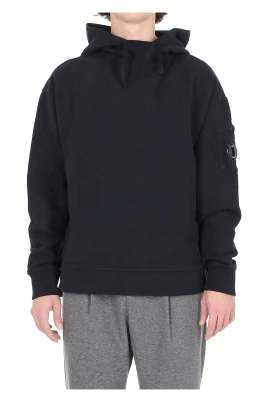 Borstad och Emeriserad Diagonal Fleece Boxy Hooded Sweatshirt