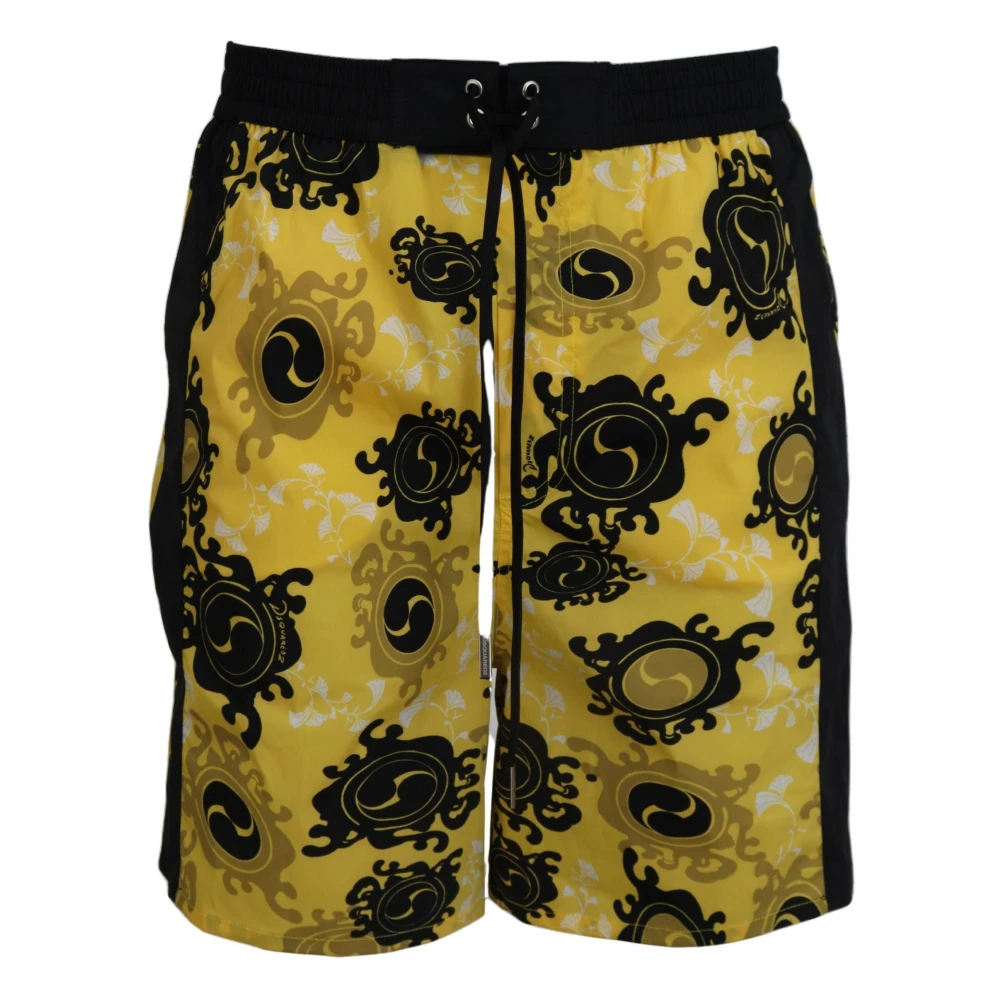 Dsquared2 Gedrukte Heren Strandkleding Shorts Zwemkleding Black Heren