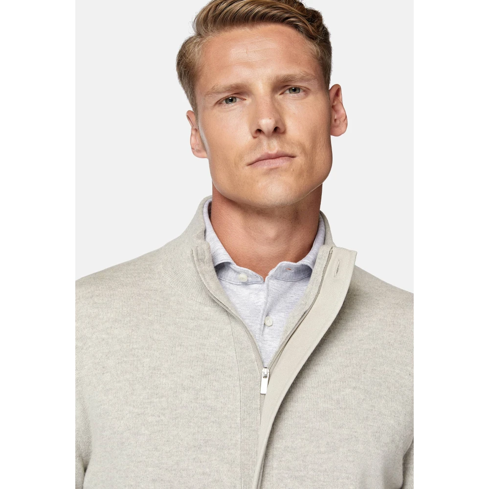 Boggi Milano Full Zip Jumper Gray Heren
