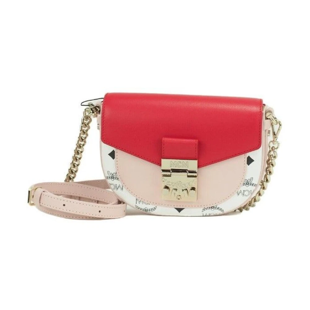 Rød skinn crossbody belteveske