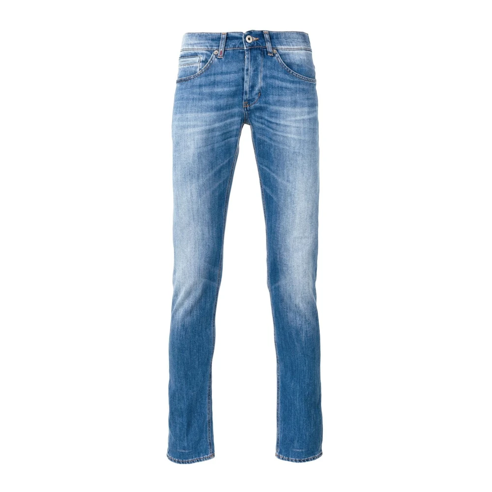 Dondup Blauwe Skinny Jeans Contraststiksels Blue Heren