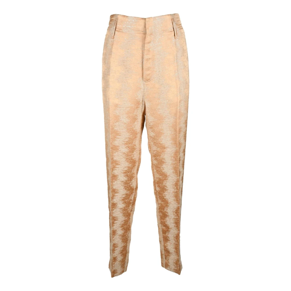 Forte Linnen Katoenen Broek Orange Dames