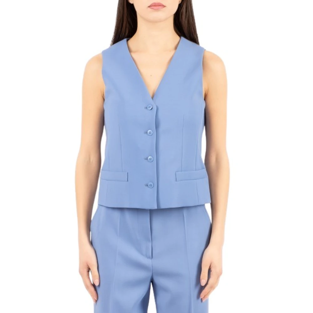 Max Mara Studio Women's Blue Waistcoats, 2XS, Madia Gilet