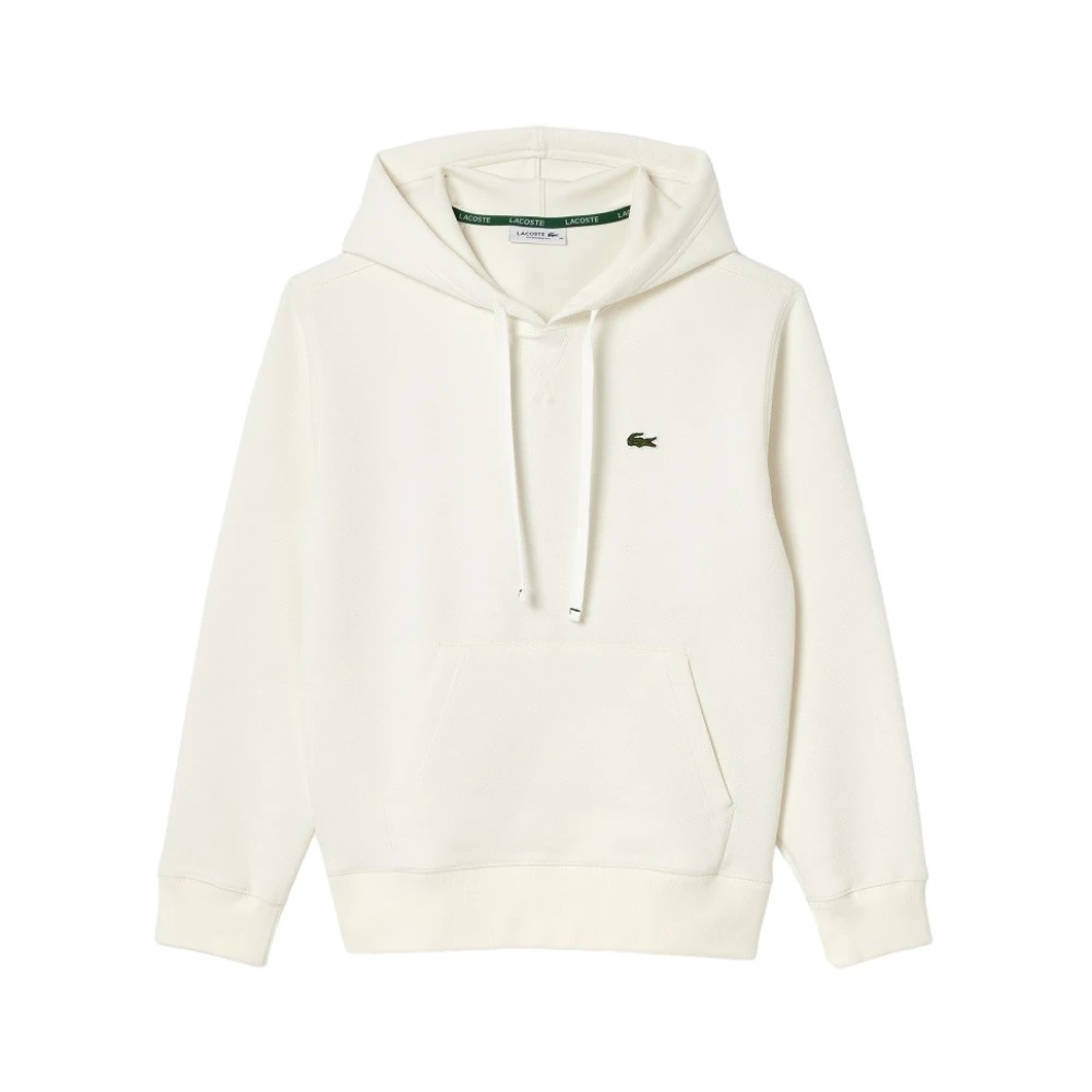 Lacoste Women's Beige Hoodies, M, Cream Hoodie For Aw24