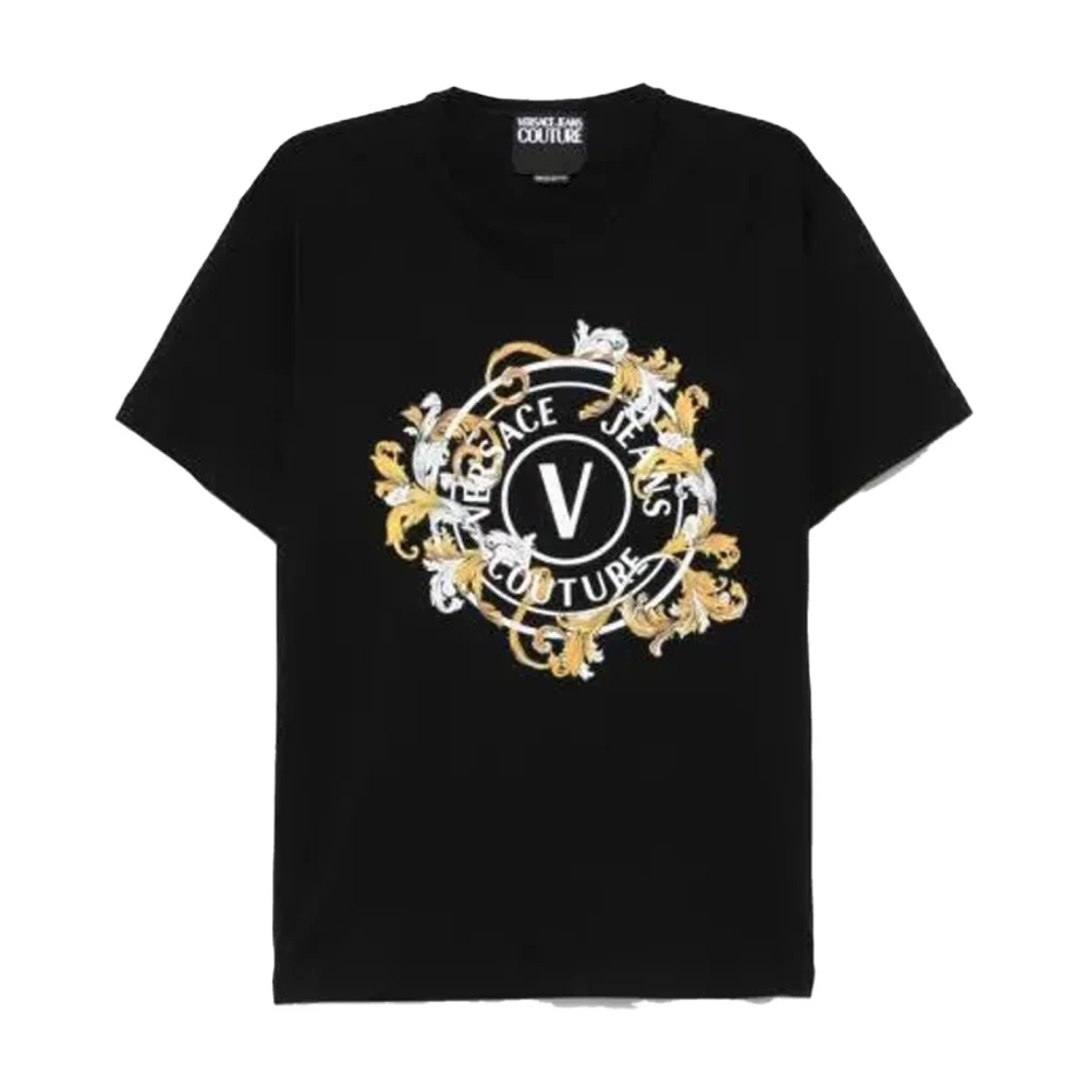 Versace Jeans Couture Zwart Logo Katoenen T-shirt Black Heren