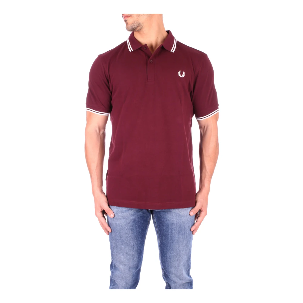 Fred Perry Logo Front Polo Shirt Red, Herr