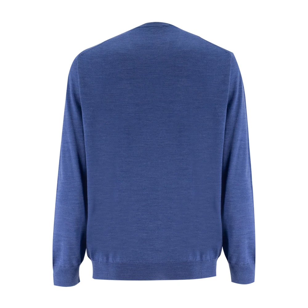 Fedeli Luxe Crew Neck Jumper Blue Heren