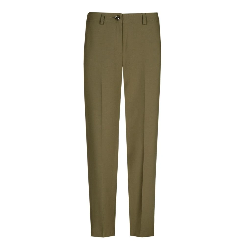 Marie Méro Groene 7 8 Broek met Elastische Tailleband Green Dames