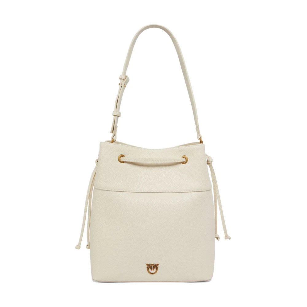 pinko Witte en Gouden Leren Handtas White Dames