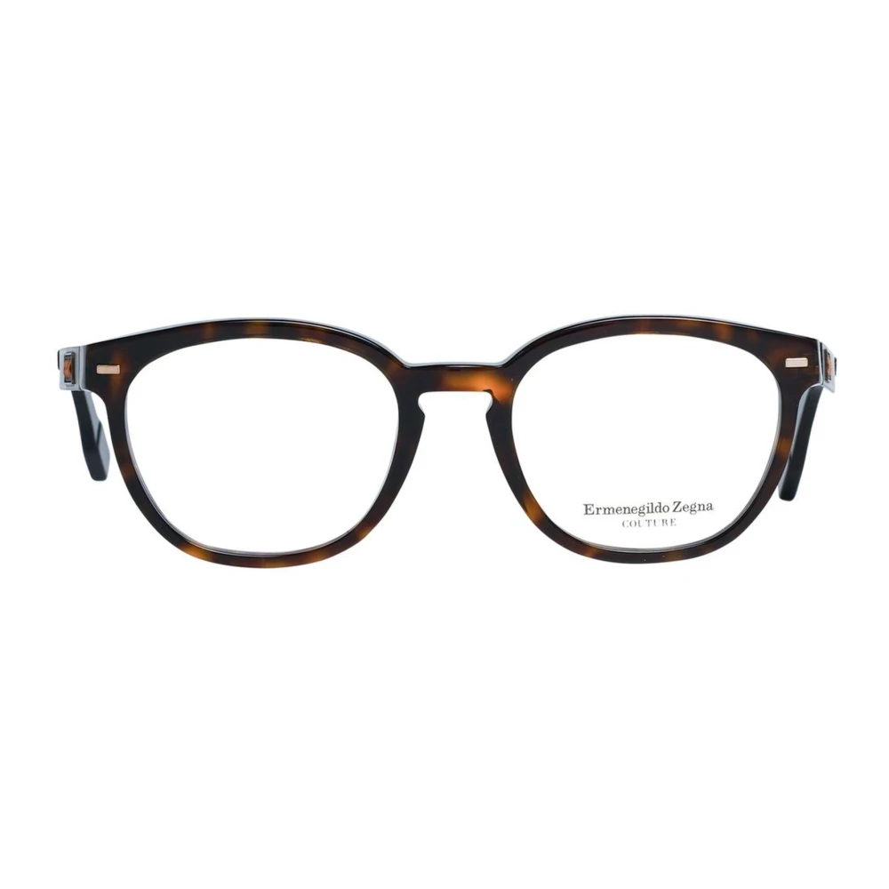 Ermenegildo Zegna Bruine Ronde Plastic Optische Frames Brown Heren