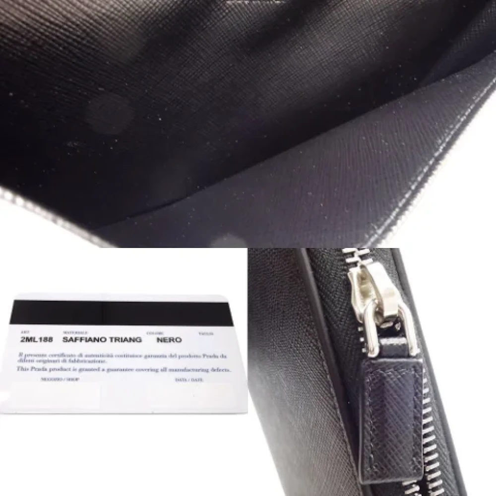 Prada Vintage Pre-owned Leather wallets Black Dames
