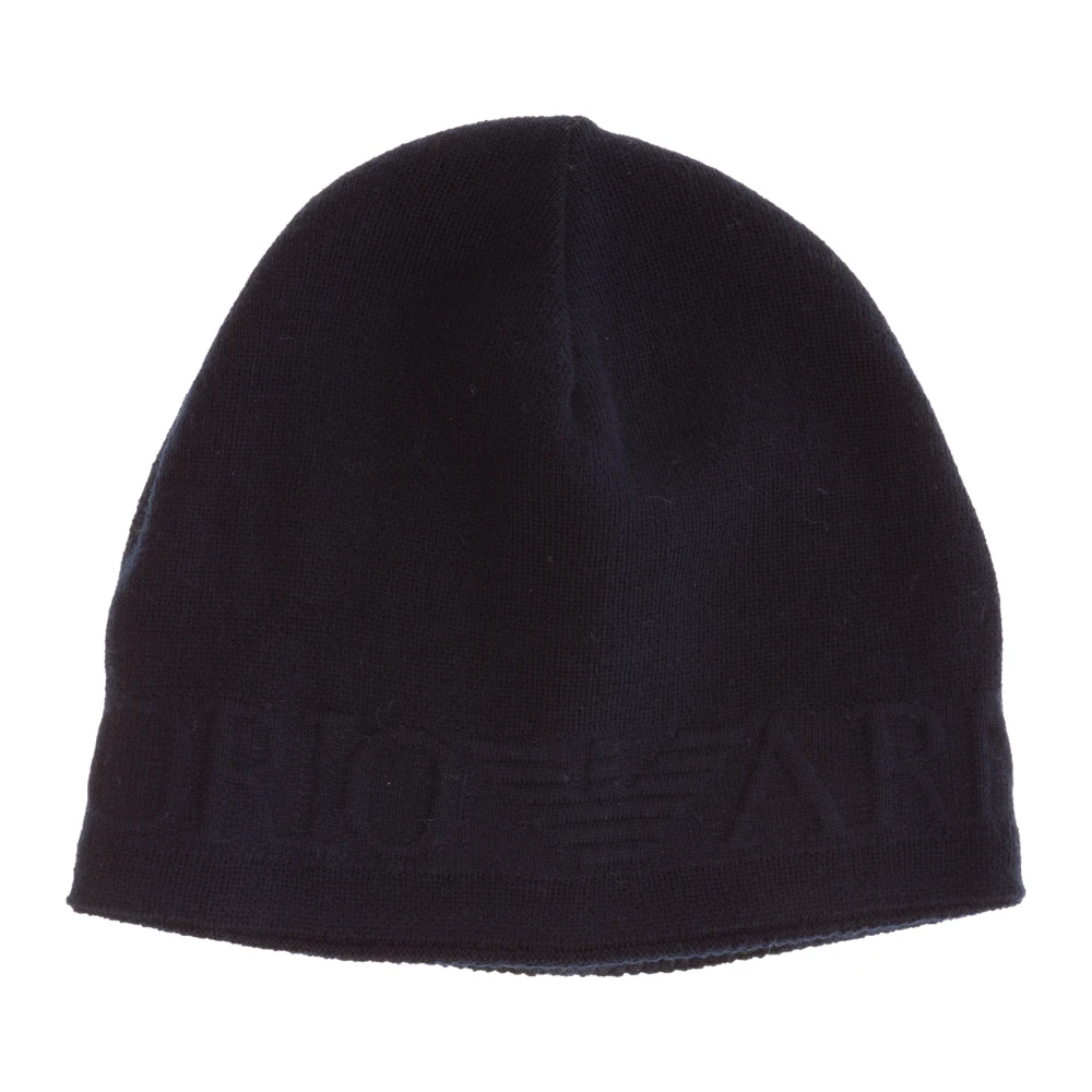 Emporio Armani Blåfågelöga Beanie Mössa Blue, Herr