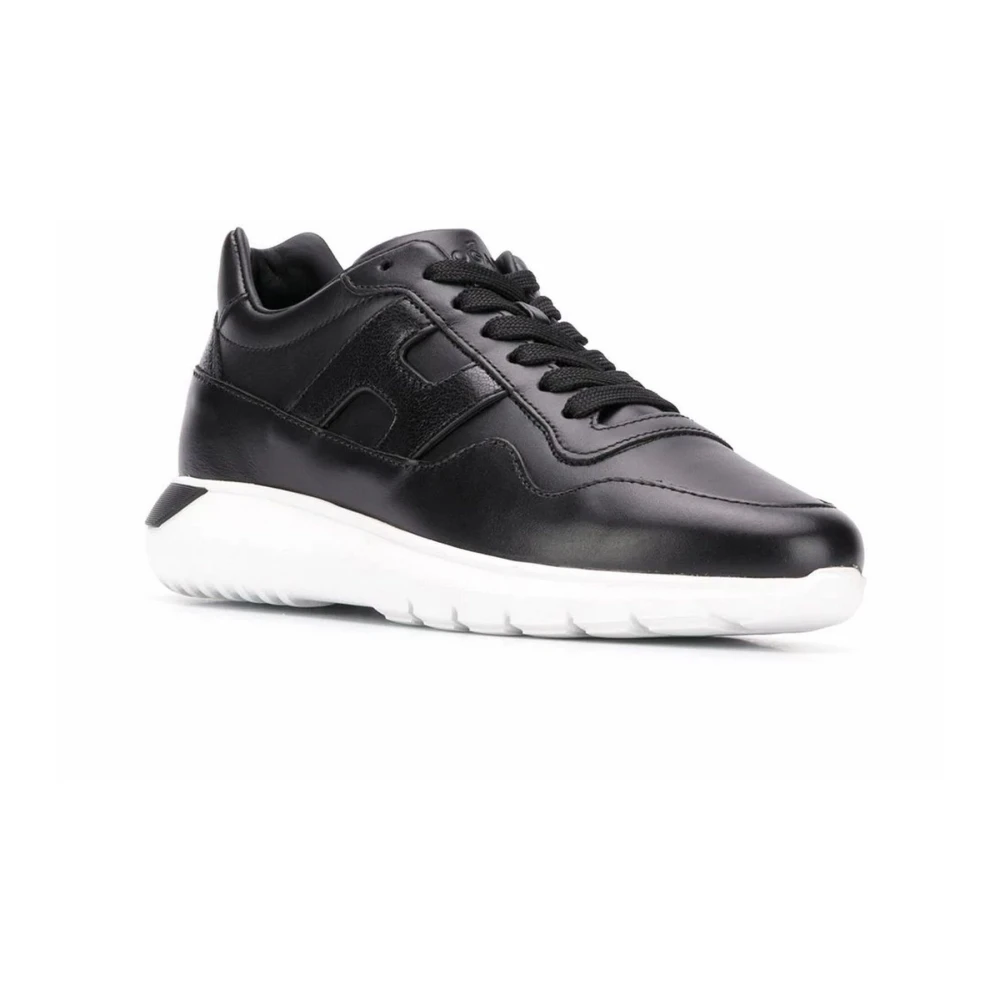 Hogan Zwarte Leren Sneakers Black Dames