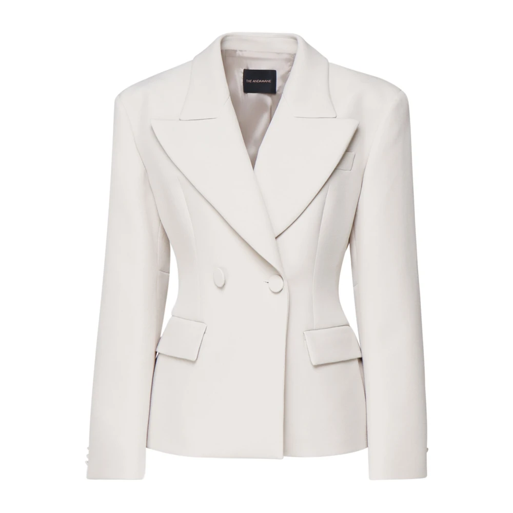 Andamane Room Blazer met Brede Revers White Dames