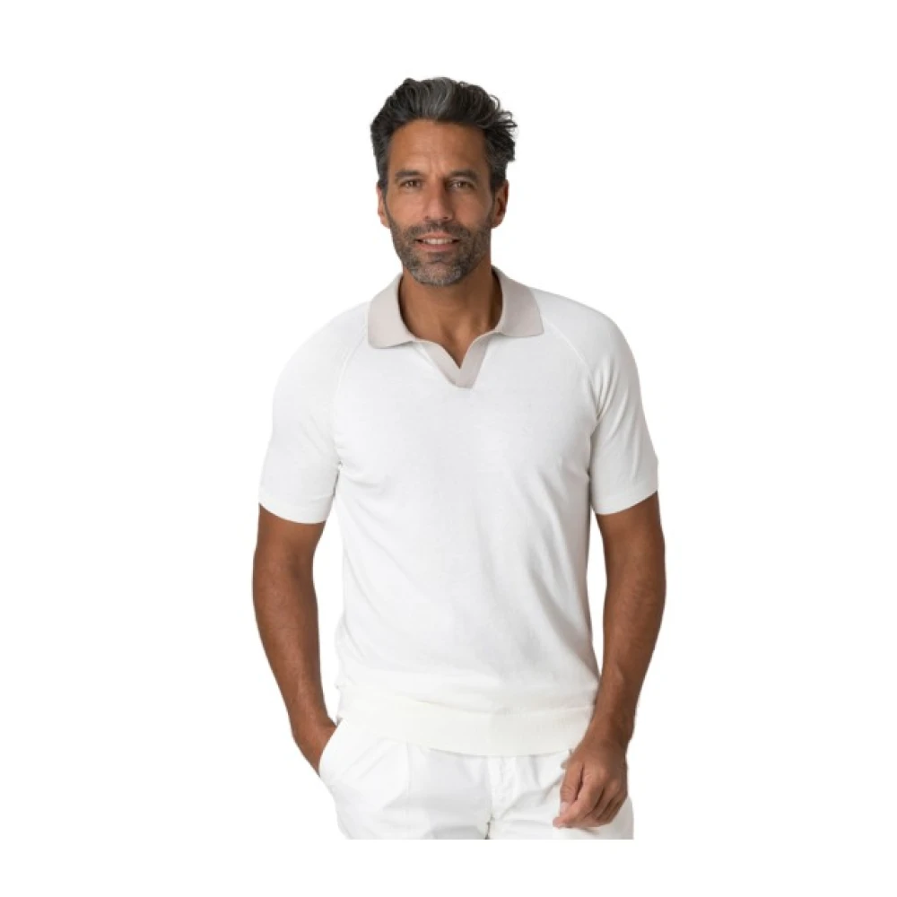 Gran Sasso Homme Blanc - Polo À Col Skipper - Pulls - Taille: M