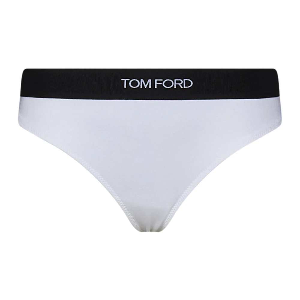 Tom Ford Witte String met Logo Tailleband White Dames