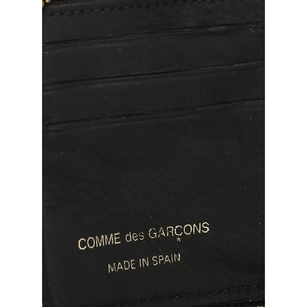 Comme des Garçons Zwarte Portemonnee van Pebble Leer met Meerdere Zakken Black Unisex