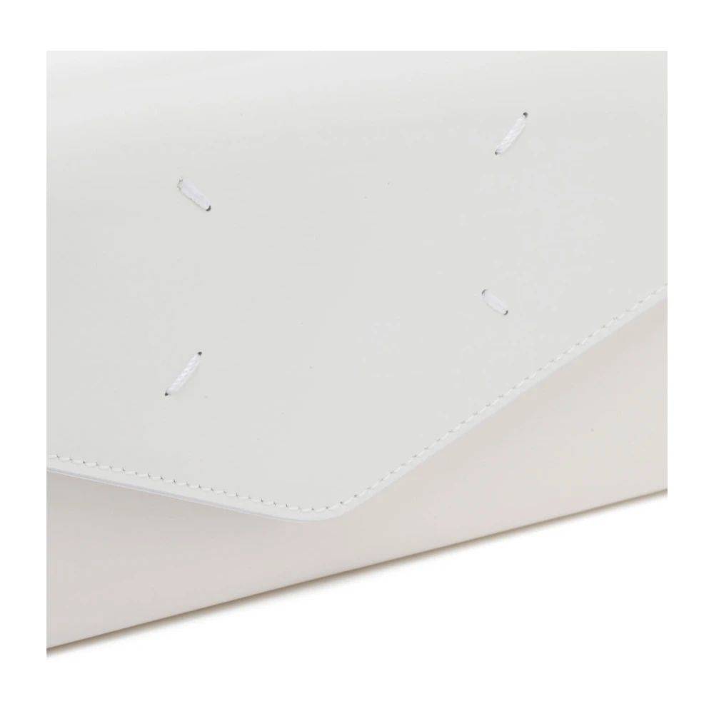 Maison Margiela Witte Kettingportemonnee met Drukknoopsluiting White Heren