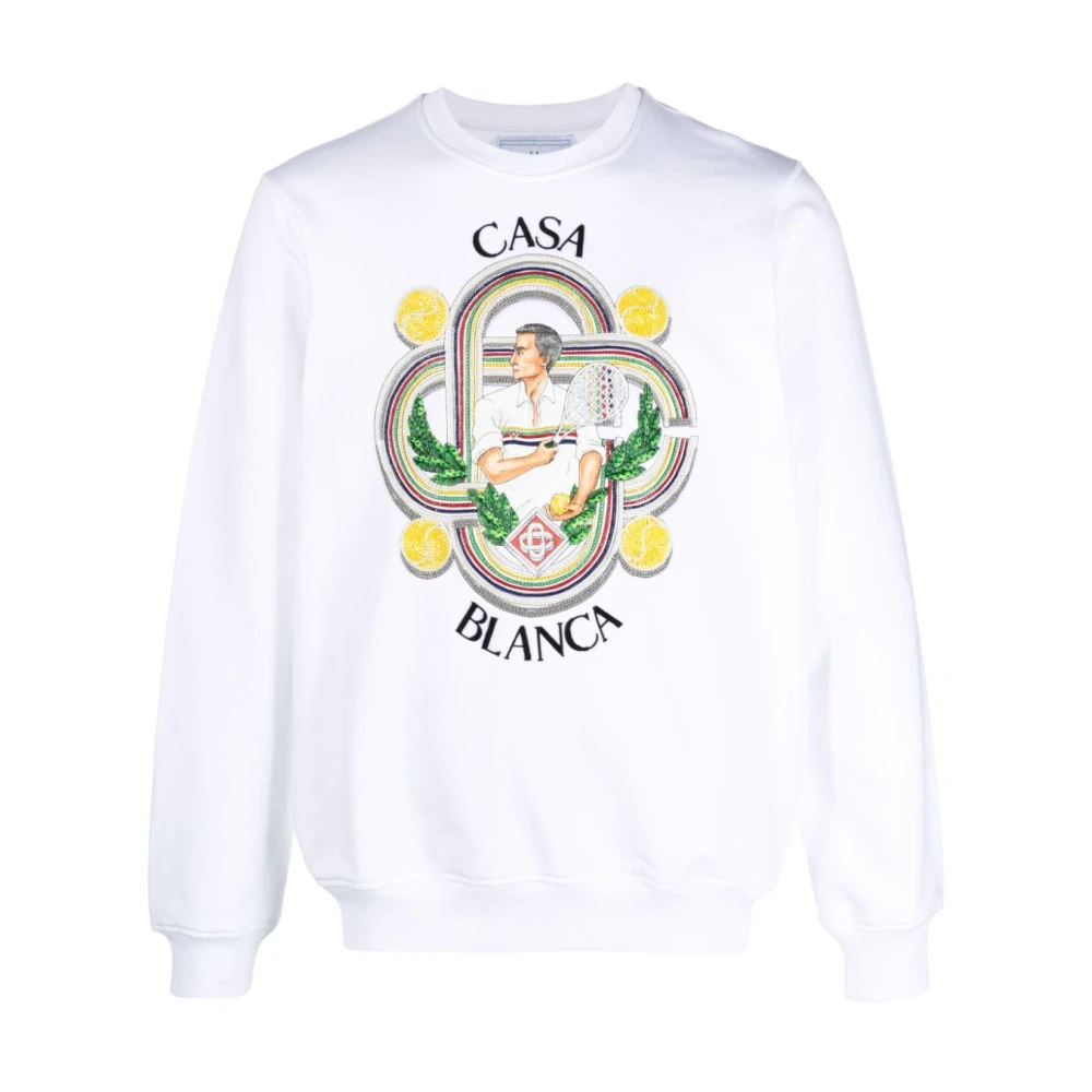 Casablanca Organisch katoenen sweatshirt met grafische print White Heren