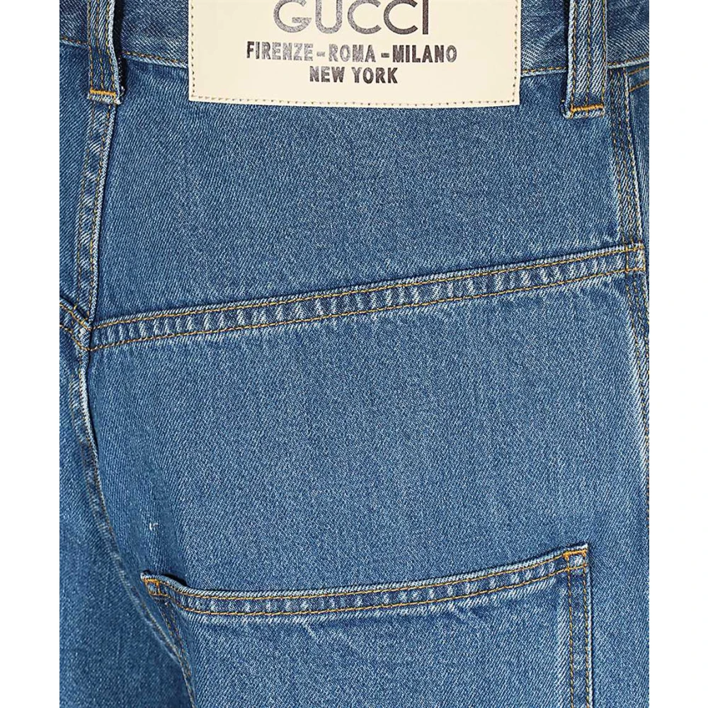 Gucci Klassieke denim jeans met contrasterende stiksels Blue Heren