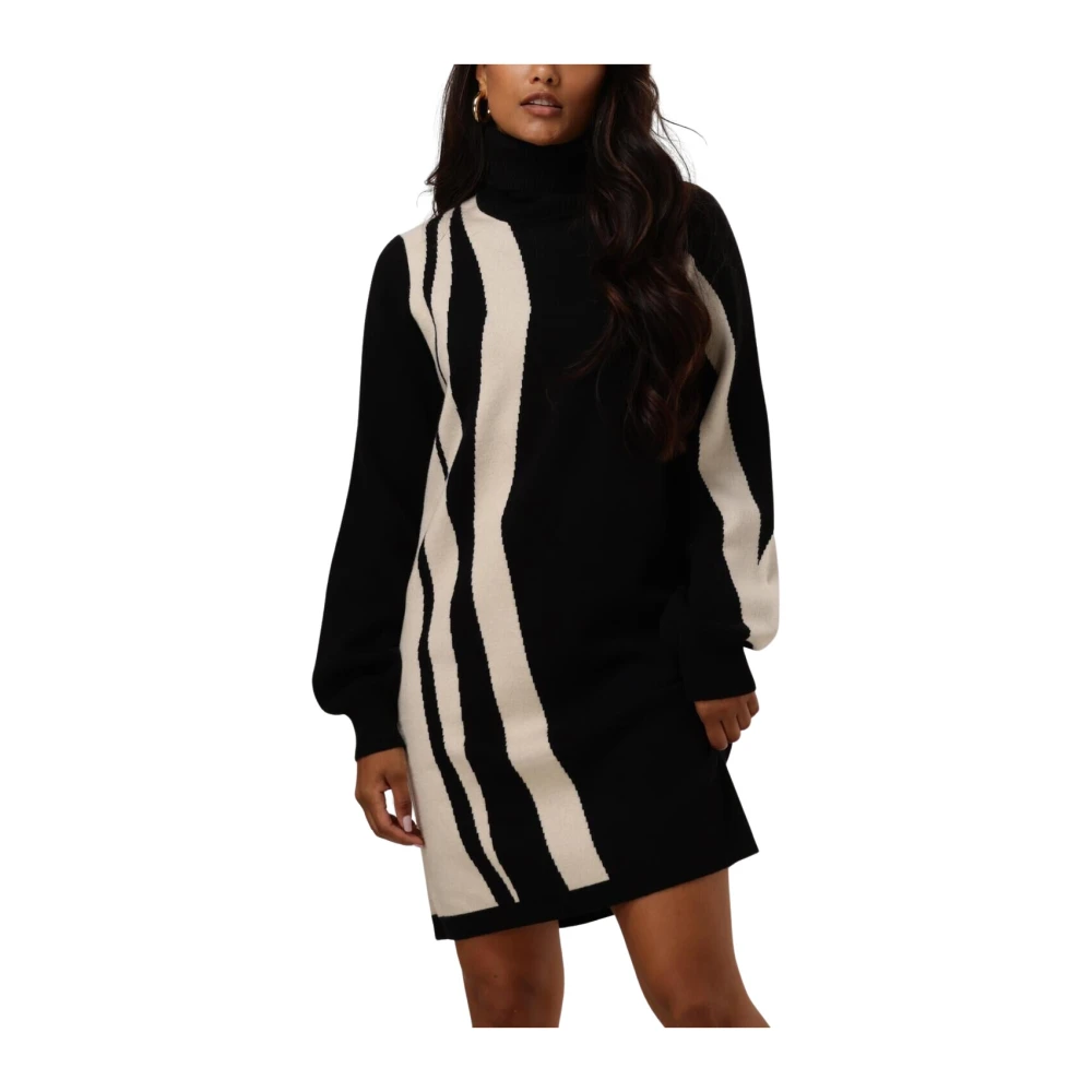 OBJECT Dames Jurken Objray L s Knit Rollneck Dress Zwart