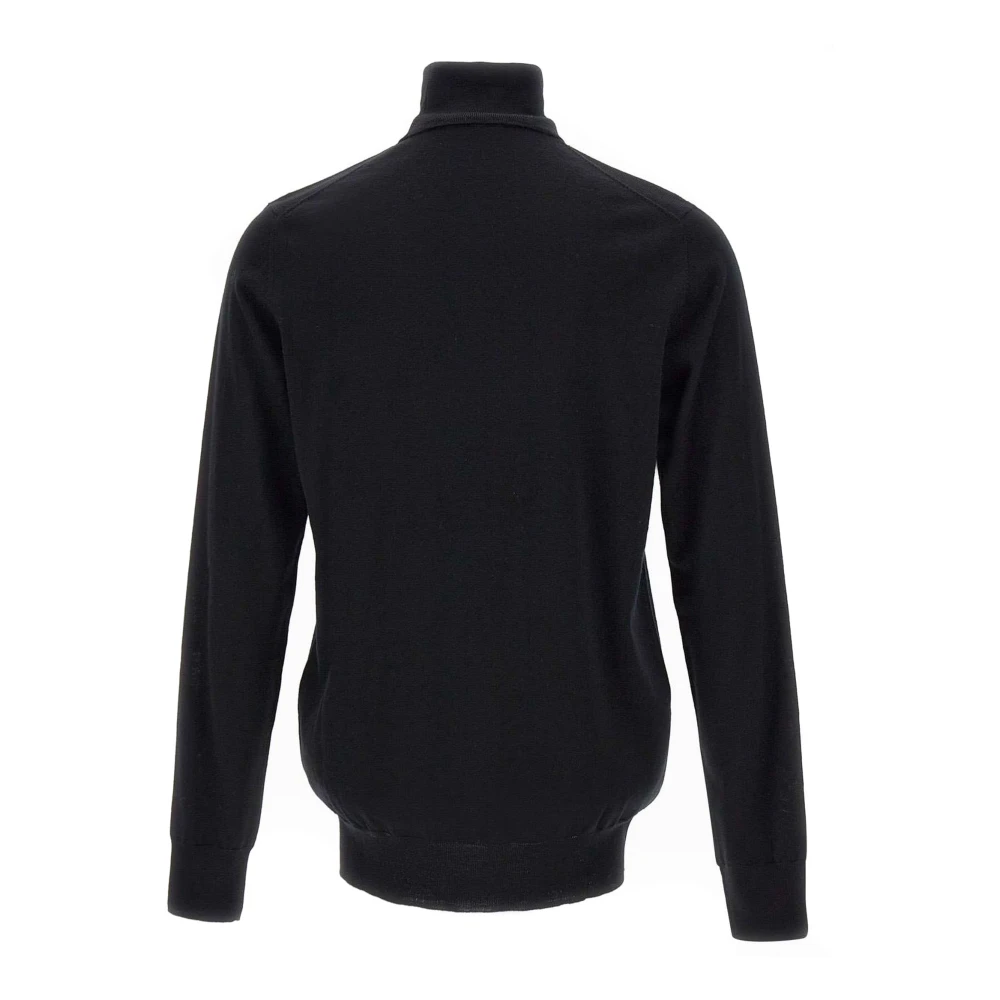 Paolo Pecora Zwarte wollen coltrui Black Heren