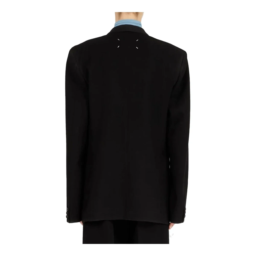 Maison Margiela Zwarte Wollen Blazer Elegant Stijlvolle Vrouwen Black Dames