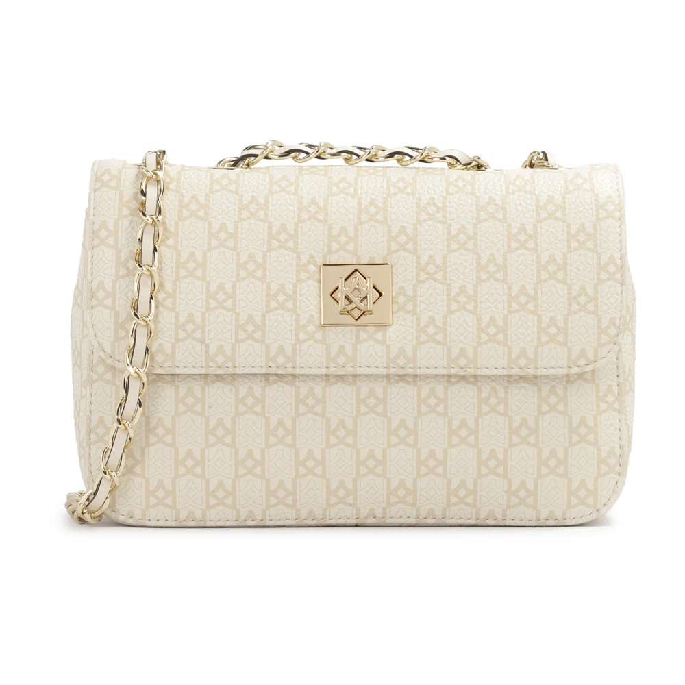 Kazar Stijlvolle leren handtas in beige print White Dames