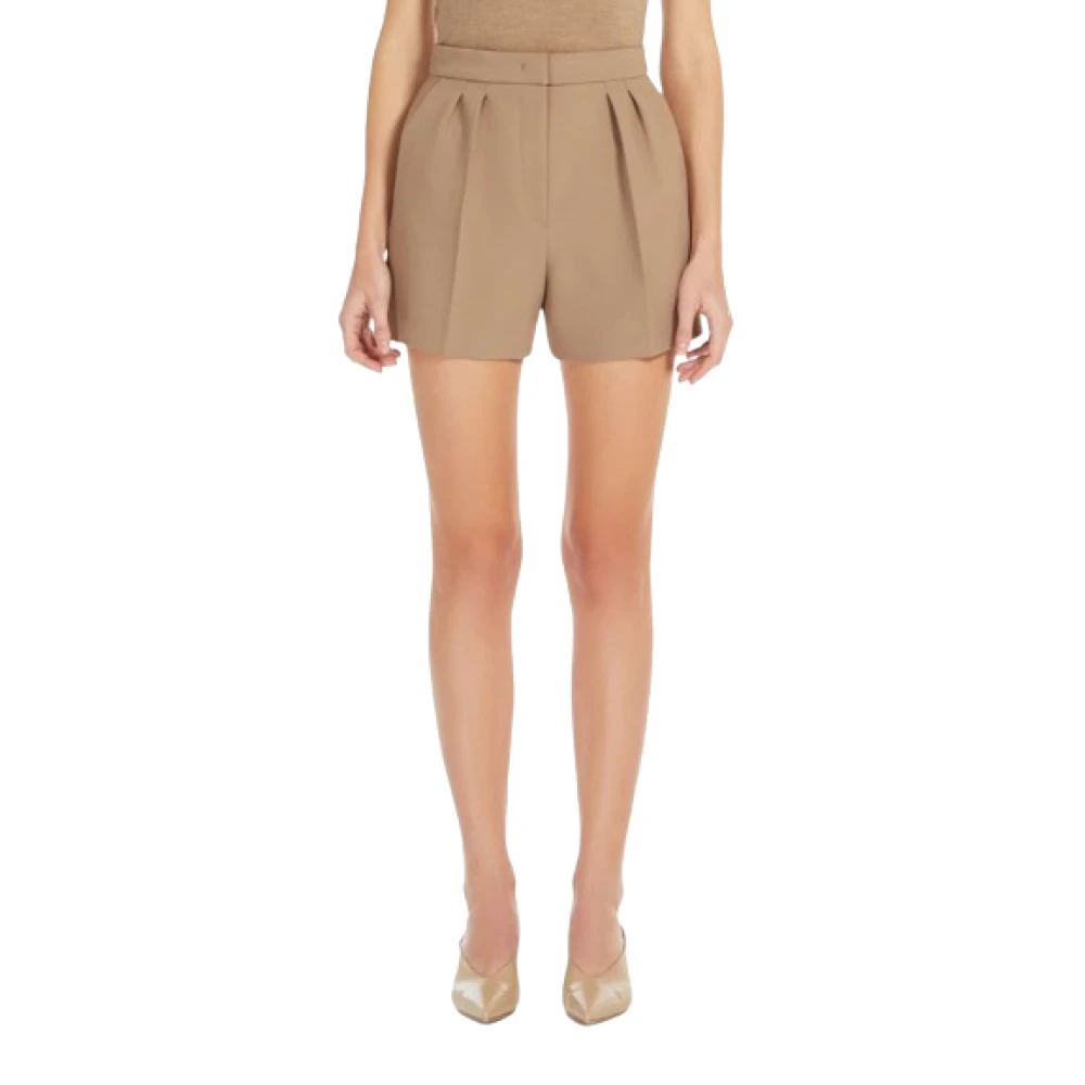 Max Mara Hoge taille wolmix shorts Brown Dames