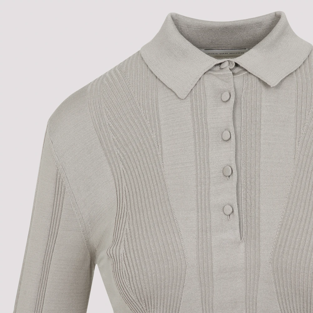 Dries Van Noten Grijze Stijlvolle Katoenen T-shirt Gray Dames