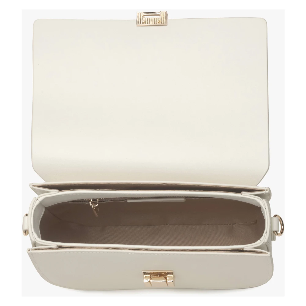 Estro Dames Melkachtig-Beige Leren Schoudertas Er00115790 Beige Dames